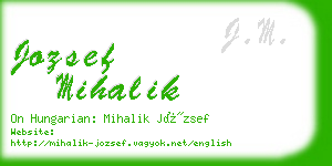 jozsef mihalik business card